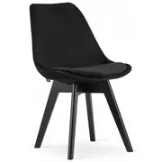 Krzesła - Komplet 4 czarnych krzeseł welurowych Neflax 5S - miniaturka - grafika 1