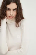 Swetry damskie - G-Star Raw sweter wełniany damski kolor beżowy lekki z golfem - miniaturka - grafika 1