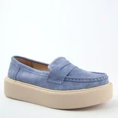 Mokasyny damskie - Vinceza 79535 damskie mokasyny skórzane pólbuty zamszowe na platformie - miniaturka - grafika 1