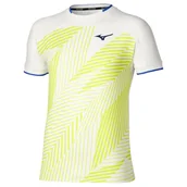 Koszulki sportowe męskie - Koszulka męska Mizuno Stargazer Shadow Graphic Short Sleeve Tee White Yello XL - miniaturka - grafika 1