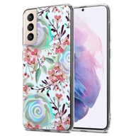 Etui i futerały do telefonów - Etui Cadorabo do Samsung Galaxy S21 PLUS Etui ochronne z białą osłoną z TPU Etui z kwiatami Etui z kwiatami - miniaturka - grafika 1