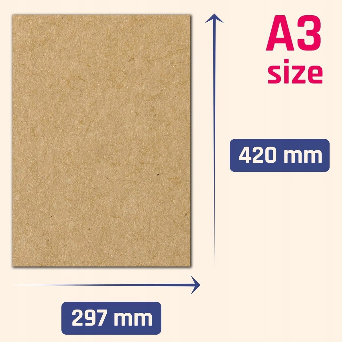 PAPIER A3 100 ARKUSZY 200 GSM KRAFTOWY KARTONOWY BRĄZOWY MATOWY UNIWERSALNY