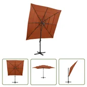 Parasole ogrodowe - The Living Store 4-poziomowy parasol na aluminiowym słupku - terakota - 250x250 cm - Parasol Ogrodowy - miniaturka - grafika 1
