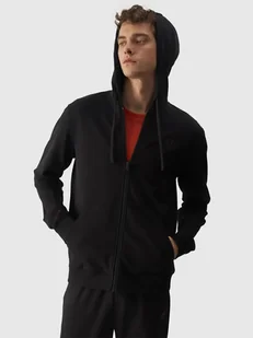 Bluza dresowa rozpinana z kapturem męska 4F 4FWMM00TSWSM1466-20S Czarny - Bluzy męskie - miniaturka - grafika 1