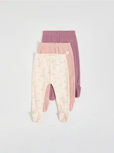 Reserved - Bawełniane legginsy 3 pack - jasnofioletowy - Komplety dla niemowląt - miniaturka - grafika 1