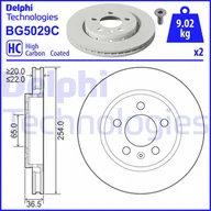 Tarcze hamulcowe - Tarcza hamulcowa DELPHI BG5029C - miniaturka - grafika 1
