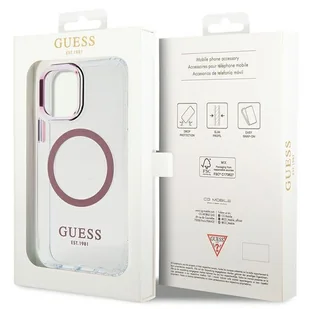 Guess GUHMP12MHTRMP iPhone 12/12 Pro 6.1" różowy/pink hard case Metal Outline Magsafe - Etui i futerały do telefonów - miniaturka - grafika 8