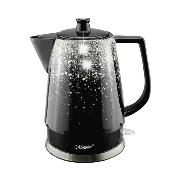 Czajnik elektryczny ceramiczny czarny srebrny 1.5L 1500W MAESTRO