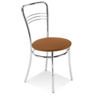 Taborety i hokery - Nowy Styl Krzesło kuchenne ARGENTO CHROME jasny brąz - miniaturka - grafika 1