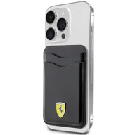 Etui i futerały do telefonów - Etui Ferrari Wallet Card Slot FEWCMRSIK - czarne MagSafe Leather 2023 Collection - miniaturka - grafika 1