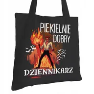 Torby i wózki na zakupy - Torba Bawełniana dla Dziennikarza Czarna Prezent ekologiczna Trwały Nadruk - miniaturka - grafika 1