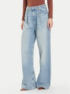 Spodnie damskie - Guess Jeansy W5BA3T D0742 Niebieski Wide Leg - miniaturka - grafika 1