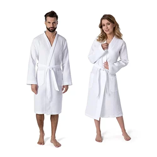 Möve Kimono Homewear szlafrok z waflowego materiału pique, biały, X-L 276120663001_XL