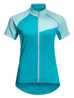 Koszulki sportowe damskie - Jack Wolfskin Koszulka kolarska "Tourer" w kolorze turkusowym - grafika 1