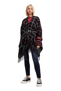 Desigual Damskie ponczo PICTURAES Paris, czarne, jeden rozmiar, czarny, rozmiar uniwersalny - Kurtki damskie - miniaturka - grafika 1