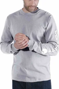 Carhartt Koszulka Carhartt Logo Long Sleeve Grey - Koszulki męskie - miniaturka - grafika 1