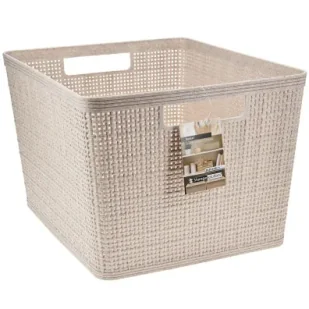 Storage Solutions Koszyk do przechowywania beżowy 35x29x22 cm - Pudła i pojemniki do przechowywania - miniaturka - grafika 1