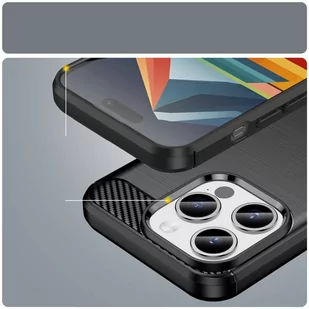 Etui APPLE IPHONE 15 PRO Nexeri Carbon Pancerne czarne - Etui i futerały do telefonów - miniaturka - grafika 3