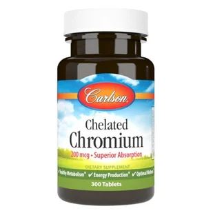 Carlson Labs - Chrom Chelatowany, 200mcg, 300 tabletek - Witaminy i minerały - miniaturka - grafika 1