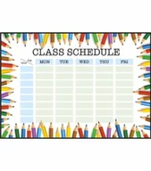 Szkolne artykuły papiernicze - Plan lekcji kredki, nowy rok szkolny, rozmiar 50x70 cm - miniaturka - grafika 1