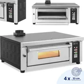 Piece, kotły  i płyty grzejne gastronomiczne - Piec do pizzy elektryczny z szamotem na 4 pizze śr. 33 cm 230 V 4200 W - miniaturka - grafika 1