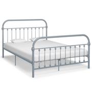 Łóżka - vidaXL Rama łóżka, szara, metalowa, 160 x 200 cm - miniaturka - grafika 1