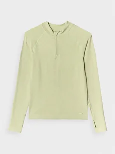 Damski longsleeve basic 4F 4FRAW24TLONF504 - zielony - Koszulki sportowe damskie - miniaturka - grafika 1