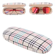 Akcesoria do okularów - Etui na okulary Futerał ET-112A żółte w kratę - miniaturka - grafika 1