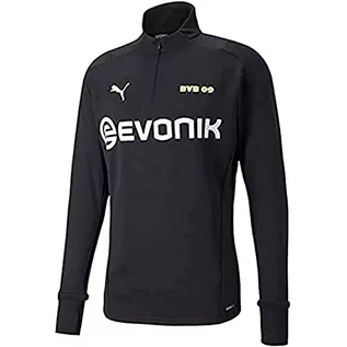 Koszulki męskie - PUMA PUMA Męska koszulka BVB Training Fleece W sponsor Puma Black-Safety Yellow S 759077 - grafika 1