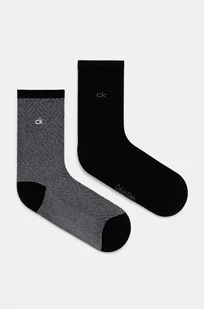 Calvin Klein skarpetki 2-pack damskie kolor czarny 701230617 - Skarpetki damskie - miniaturka - grafika 1