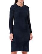 Sukienki - GANT Damska sukienka D1. Twisted Cable Dress, Evening Blue, L - miniaturka - grafika 1