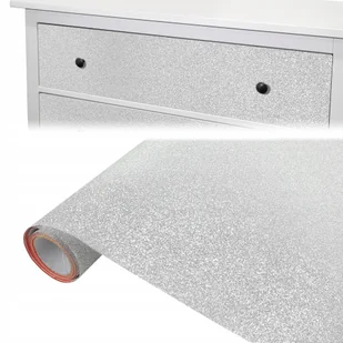 Okleina Brokat Srebrny Folia Meblowa Szer 45cm Na Niewielkie Powierzchnie - Okleiny - miniaturka - grafika 1