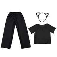 Stroje karnawałowe - ZESTAW KOTEK CZARNY 116-128 3el - miniaturka - grafika 1