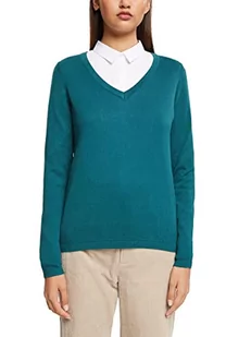 edc by ESPRIT Damski sweter 102CC1I329, 370/TEAL Green, XS - Swetry damskie - miniaturka - grafika 1