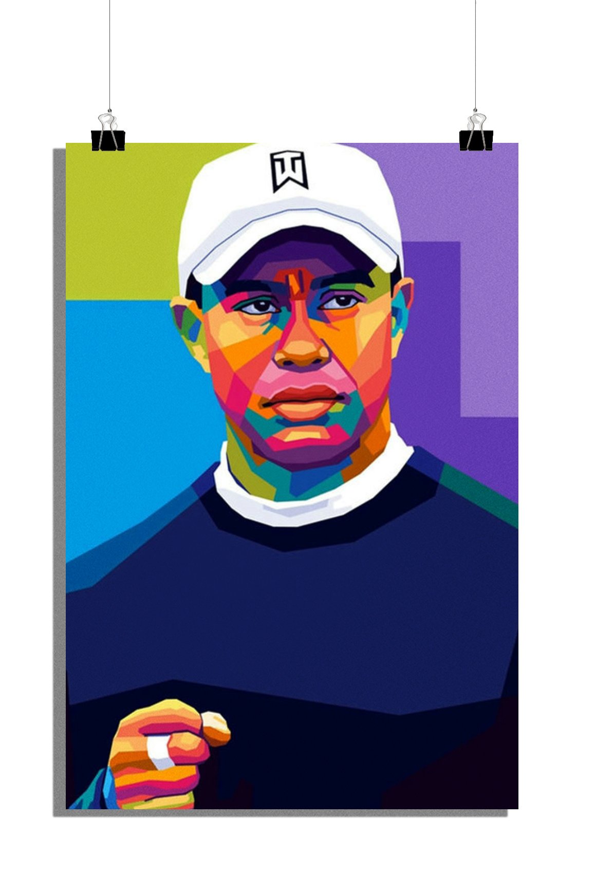 Plakat Tiger Woods - Plakat golfowy - Plakat z ikoną golfa - Plakat abstrakcyjny - 51x71cm - Idealny do oprawienia w ramkę