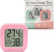 Stacje pogodowe - Stacja Pogody Trusty Mini Różowy Pogodowa Termometr Tr-Ch02 - miniaturka - grafika 1