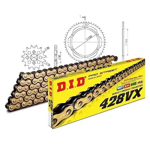 Zestaw łańcuchów DID stal 428VX / 126 zapięcie na klips do Kawasaki KMX 125 ccm rok prod. 2000-2003 - Części motocyklowe - miniaturka - grafika 1