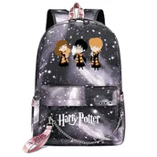 Plecaki - Htclv Plecak Harry Potter dla nastolatków - Unisex School Travel Bag z kreskówkowym wzorem, duża pojemność - Modne studenckie codzienne mochilas Wy... - miniaturka - grafika 1