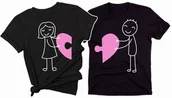 Gadżety dla niej i dla niego - zestaw koszulek dla pary para z sercem - miniaturka - grafika 1