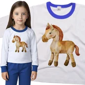 Piżamy dla dziewczynek - Piżama dziecięca Brązowy Pluszowy Koń Konik Z Czerwoną Grzywą 86/92 - VoloDonum - miniaturka - grafika 1