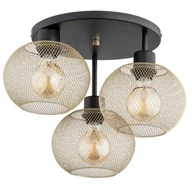 Lampy sufitowe - Kerso lampa sufitowa 3-punktowa czarna/złota 62348 - miniaturka - grafika 1
