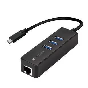 IC INTRACOM IC INTRACOM techly USB hub - 3 - Czarny IDATA-USB-ETGIGA-3C2 - Huby USB - miniaturka - grafika 3