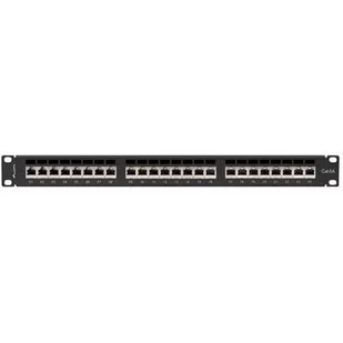 Lanberg Patch panel 24 port 1U kat.6A ekranowany czarny PPSA-1024-B - Szafy rack - miniaturka - grafika 1