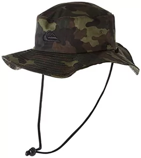 Czapki damskie - Quiksilver Męska czapka typu bucket Bushmaster ochrona przed słońcem z dyskietką, moro, S-M - grafika 1