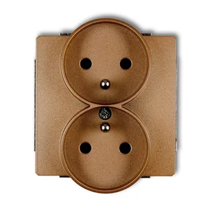 Karlik Gniazdo podwójne z/u Deco - złoty metalik - Gniazdka elektryczne - miniaturka - grafika 1