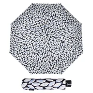 Parasole - Parasol damski Doppler Fiber Leaves Blue półautomatyczna składana wzór liście - miniaturka - grafika 1