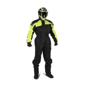 Odzież motocyklowa - Kombinezon przeciwdeszczowy Bering Iwaki Czarny/FluorescencyjnyM - miniaturka - grafika 1