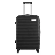 Walizki - Walizka z ABS-u w poziome paski 24" - czarna Semi Line - miniaturka - grafika 1
