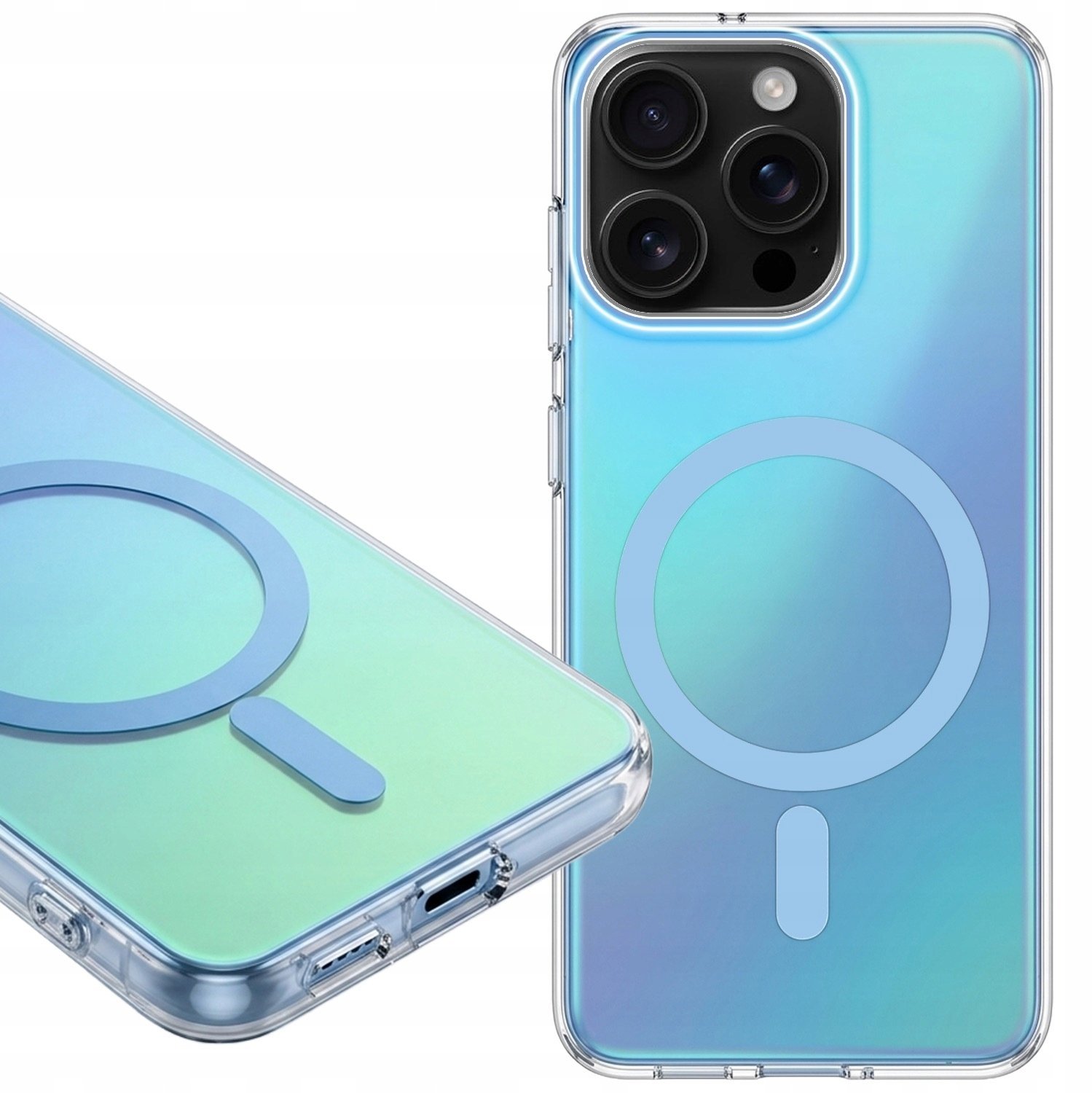 Hello Case Etui Do Magsafe Do Apple iPhone 16 Pro Max Niebieskie, Aurora, Ochronne