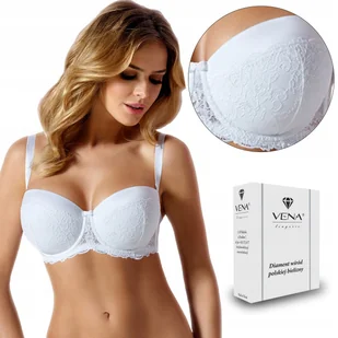 Biustonosz Bardotka Vena Vb-235 Biały Koronka, 80F - Biustonosze - miniaturka - grafika 1